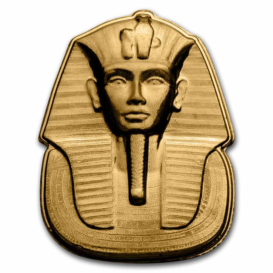 2022 Solomon Islands 1 gram Gold Mask of Tutankhamun Shaped Coin